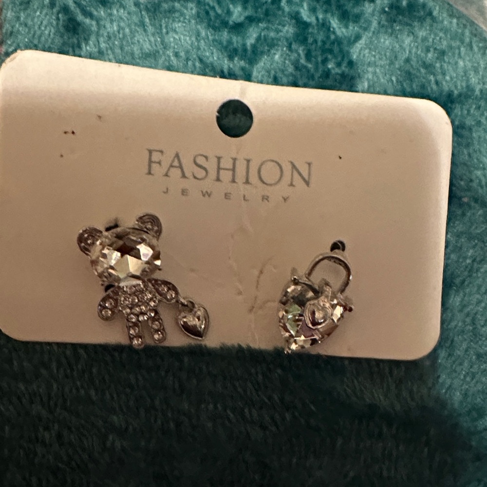 Fashion Jewelry Silver Bear Earrings